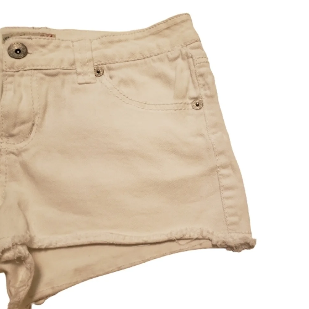 Paris Blues White Raw Hem Cutoff Y2K Denim Shorts